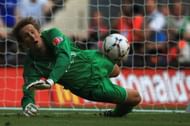 LONDON - AUGUST 05:  Edwin Van der Sar of Manchester United saves from Frank Lampard of Chelsea look in the shoot out during the FA Community Shield match between Chelsea and Manchester United at Wembley Stadium on August 5, 2007 in London,England.  (Photo by Jamie McDonald/Getty Images)